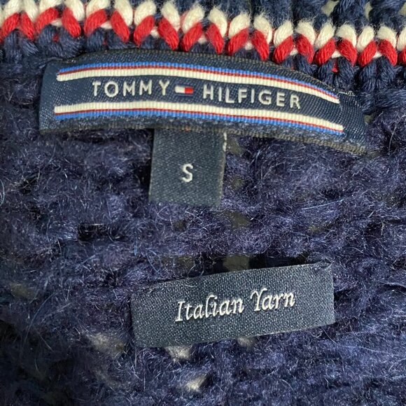 Tommy Hilfiger Women's Navy and White Striped Long Sleeve Sweater, Size Small - Picture 7 of 9